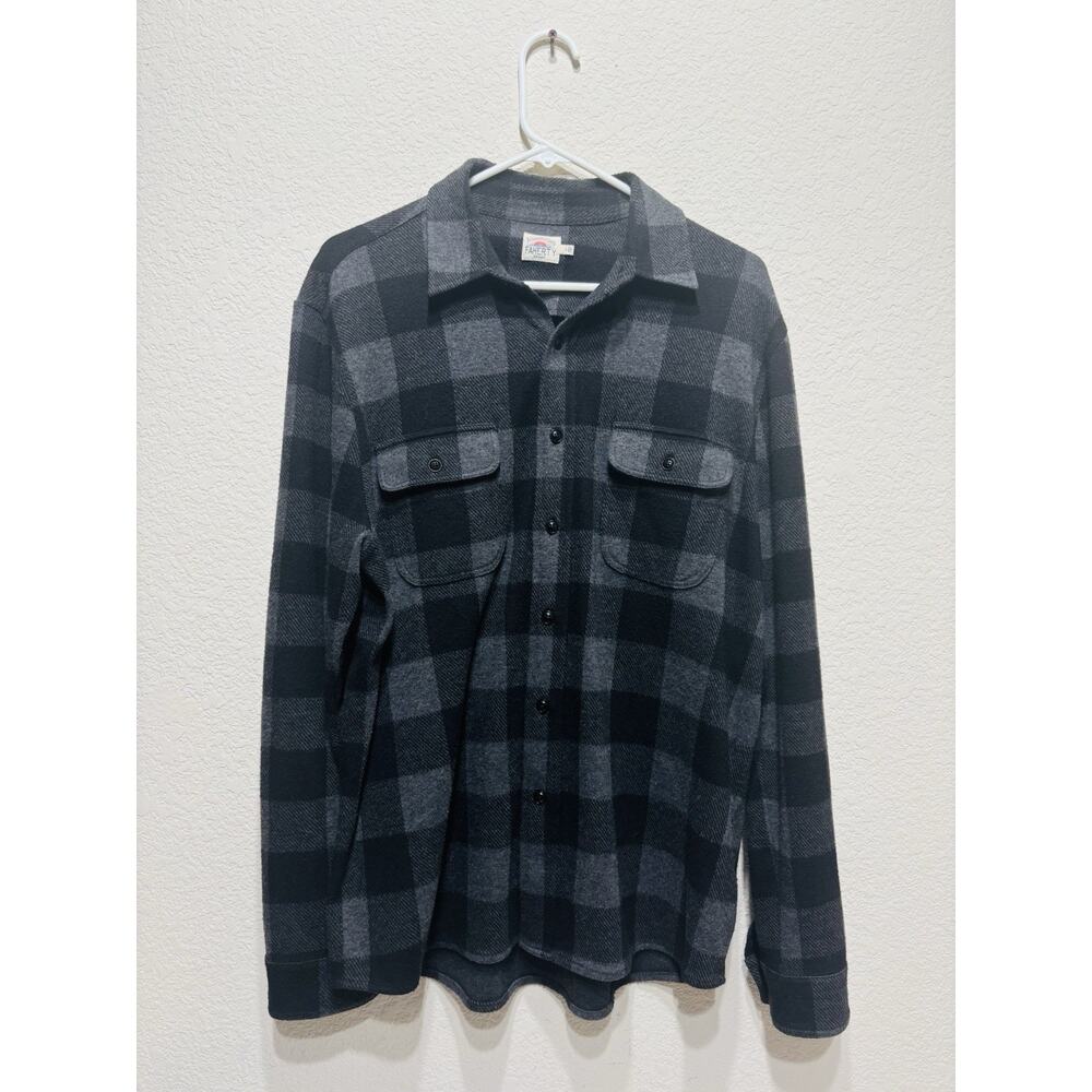 Faherty Flannel Shirt Large Black Gray Lumberjack Soft